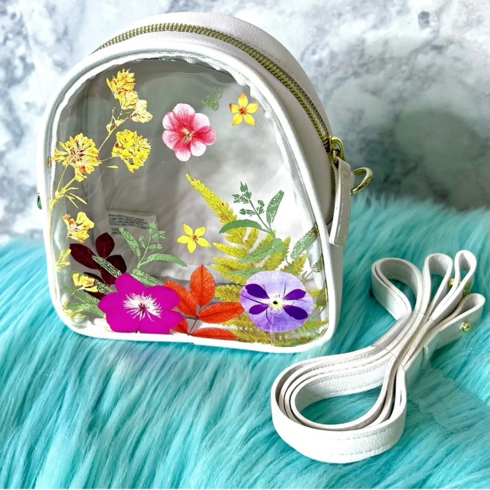 Bath & Body Works Clear Floral Mini Crossbody Bag PinkRainCloud
